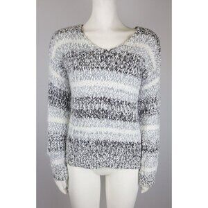 KNOX ROSE - WOMEN'S GRAY FUZZY TEXTURED PULLOVER SWEATER - SIZE S